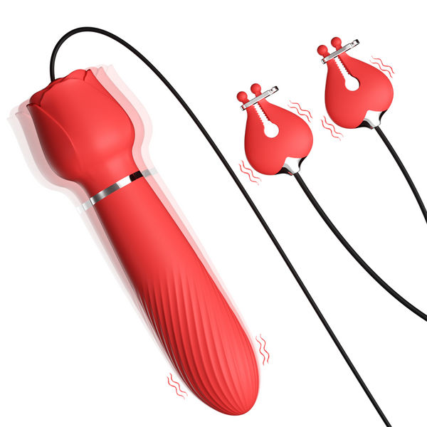 Vibromasseur clitoridien rose avec modes vibration et mamelon